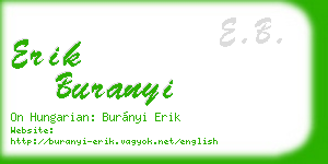 erik buranyi business card